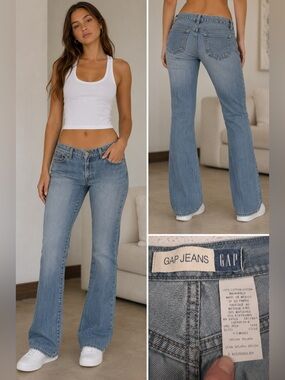 Vintage Y2K GAP Jeans Stitched Detail Splish Splash Bootcut Jeans 100% Cotton